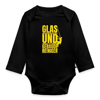 Glas und Gebäudereiniger Geschenkidee job Geschenk - Baby Bio-Langarm-Body - Schwarz - Vorne