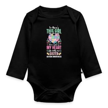 Autismus Bewusstsein - Baby Bio-Langarm-Body - Schwarz - Vorne