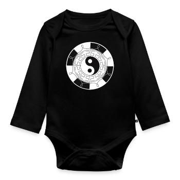 Yin Yang - Tao - Baby Bio-Langarm-Body - Schwarz - Vorne