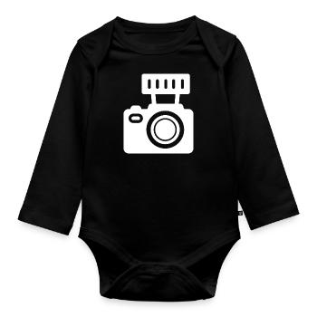 Caméra - Body Bébé bio manches longues - noir - Devant