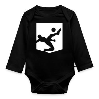 Simple football - Organic Longsleeve Baby Bodysuit - black - Front