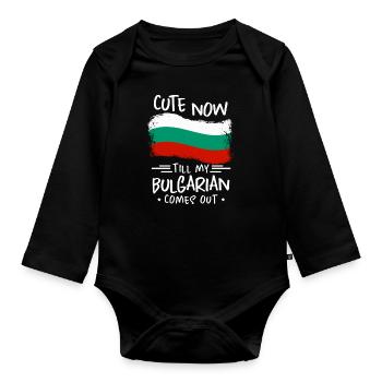 Bulgarie - Body Bébé bio manches longues - noir - Devant
