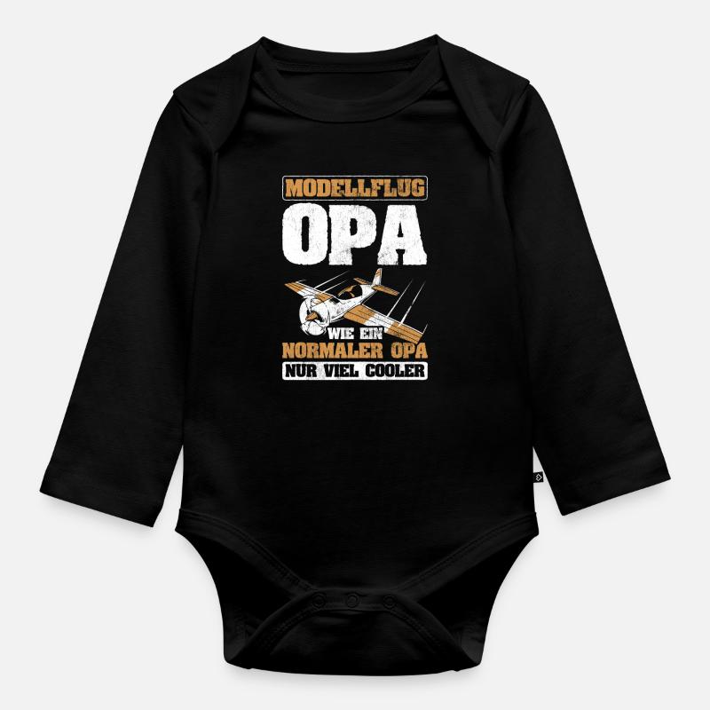 Modellflug - Baby Bio-Langarm-Body - Schwarz
