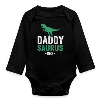 Daddysaurus ( Daddysaurus ) - Body Bébé bio manches longues - noir - Devant