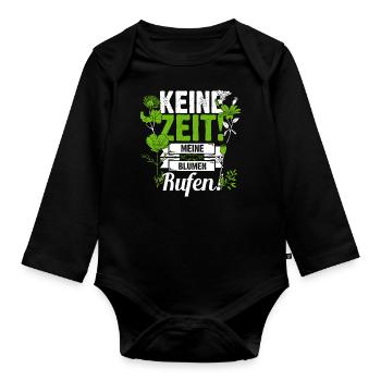 Floristin Blumen Floristik Spruch Geschenkidee - Baby Bio-Langarm-Body - Schwarz - Vorne