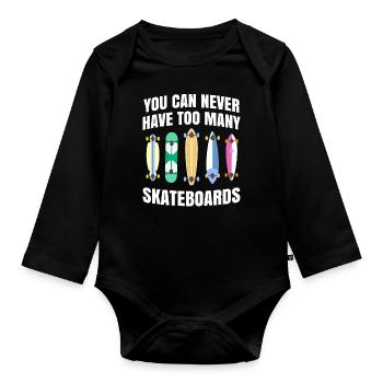 Skateboard - Body Bébé bio manches longues - noir - Devant