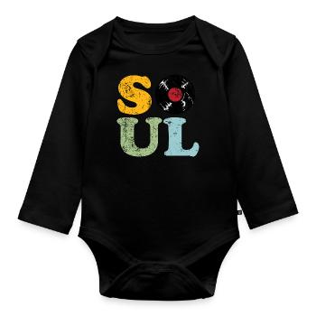 Soul Musik Retro - Baby Bio-Langarm-Body - Schwarz - Vorne