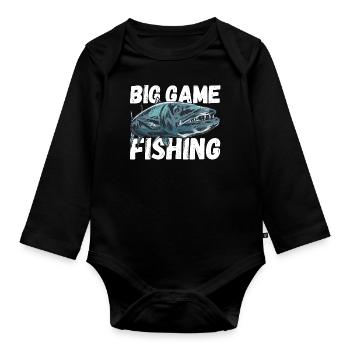 Big Game Fishing - Großer Barrakuda - Baby Bio-Langarm-Body - Schwarz - Vorne