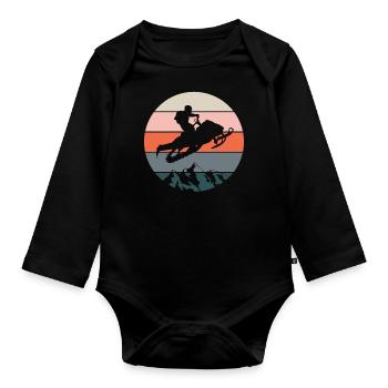Snowmobile snowmobile snowmobile winter sports gift - Organic Longsleeve Baby Bodysuit - black - Front