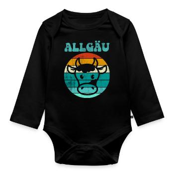 Allgäu Kuh - Baby Bio-Langarm-Body - Schwarz - Vorne