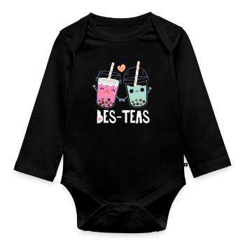 Bubble Tea - Body Bébé bio manches longues - noir - Devant