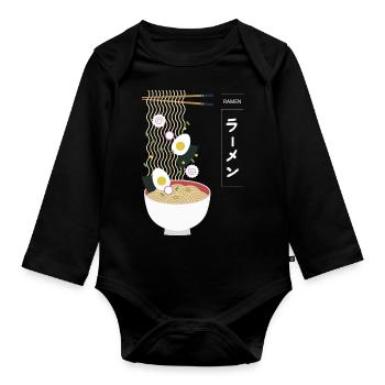 RAMEN FOOD - Body Bébé bio manches longues - noir - Devant