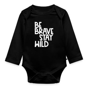 Outdoor Wild Camping - Body Bébé bio manches longues - noir - Devant