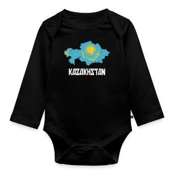 Kazakhstan Graphique - Body Bébé bio manches longues - noir - Devant