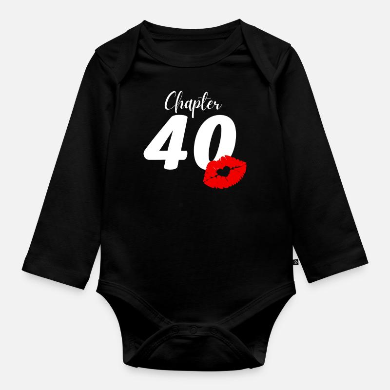40. Geburtstag - Baby Bio-Langarm-Body - Schwarz