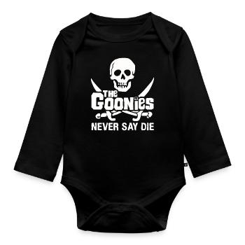 Die Goonies sagen niemals, dass der Schädel stirbt - Baby Bio-Langarm-Body - Schwarz - Vorne