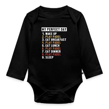 Padel Perfect Day Paddleball Padel Tennis Padel - Organic Longsleeve Baby Bodysuit - black - Front