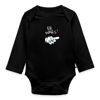 Er wars - Baby Bio-Langarm-Body - Schwarz - Vorne