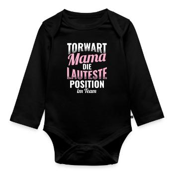 Fußball Geschenkidee Torwart - Baby Bio-Langarm-Body - Schwarz - Vorne