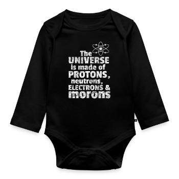 Funny Chemistry Pun Science Teacher Apparel - Organic Longsleeve Baby Bodysuit - black - Front