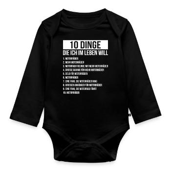 Dinge die ich im Leben Will Motorräder Bikes - Baby Bio-Langarm-Body - Schwarz - Vorne