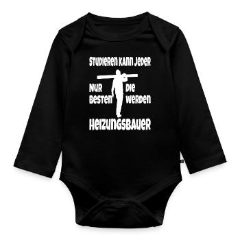 Die besten werden Heizungsmonteur Heizung SHK - Baby Bio-Langarm-Body - Schwarz - Vorne