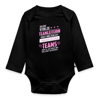 Stolze Teamleiterin Filialleiterin Geschenk Chefin - Baby Bio-Langarm-Body - Schwarz - Vorne