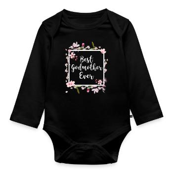 Patentants ask patentante aunt's favorite aunt - Organic Longsleeve Baby Bodysuit - black - Front