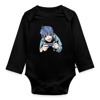 Brawlen Play Brawl Gamer Gaming Game - Organic Longsleeve Baby Bodysuit - black - Front