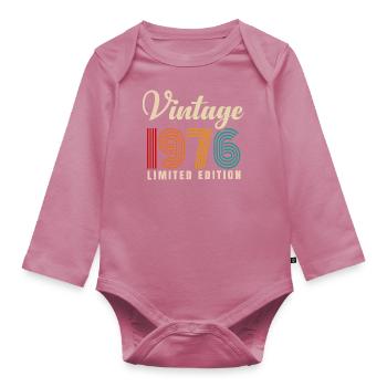 JAHRGANG 1976. 45. GEBURTSTAG - Baby Bio-Langarm-Body - Mauve - Vorne