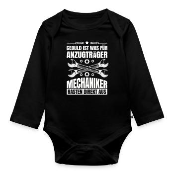Mechaniker - Baby Bio-Langarm-Body - Schwarz - Vorne