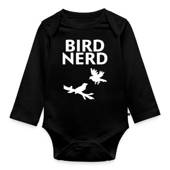 Bird Nerd - Baby Bio-Langarm-Body - Schwarz - Vorne