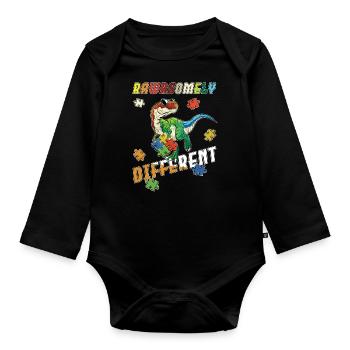 Journée de la conscience pour l’autisme - Body Bébé bio manches longues - noir - Devant