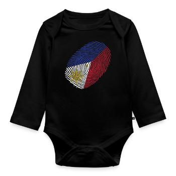 Philippinen - Baby Bio-Langarm-Body - Schwarz - Vorne