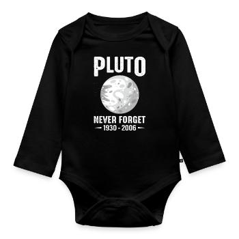Pluto - Organic Longsleeve Baby Bodysuit - black - Front