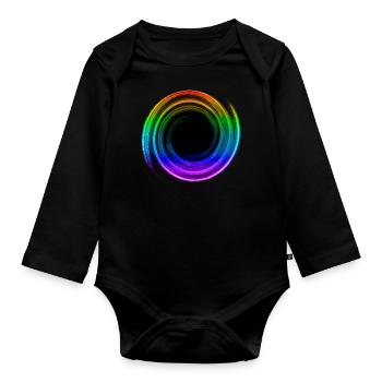 Schwarzes Loch, Weltraum, Physik, Universum, Gay - Baby Bio-Langarm-Body - Schwarz - Vorne