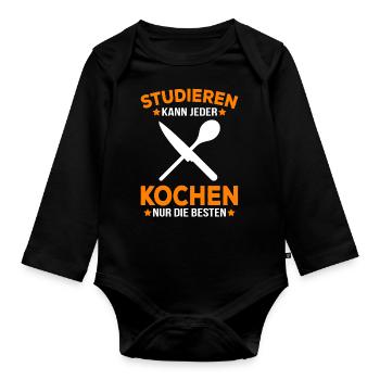 Kochen können nur die besten Koch Köchin Spruch - Baby Bio-Langarm-Body - Schwarz - Vorne