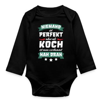 Koch kochen Köche Beruf Spruch lustig - Baby Bio-Langarm-Body - Schwarz - Vorne