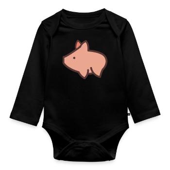 little piglet - Organic Longsleeve Baby Bodysuit - black - Front