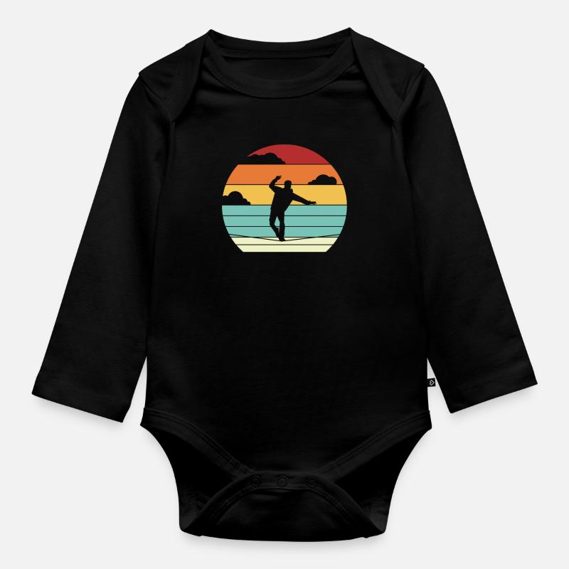 Slackline Slackliner Balancing Slackline - Body Bébé bio manches longues - noir