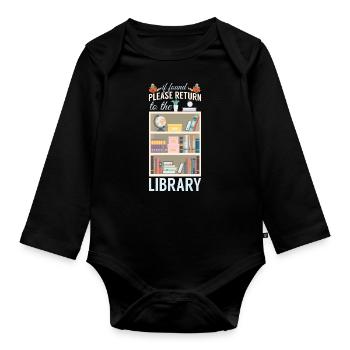 Livre Lire Littérature - Body Bébé bio manches longues - noir - Devant
