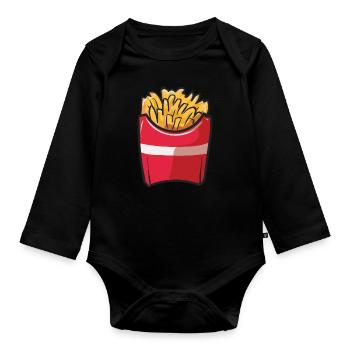 Pommes - Baby Bio-Langarm-Body - Schwarz - Vorne