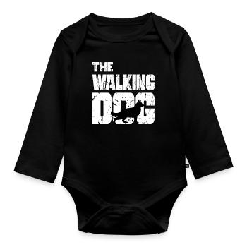 Le chien de berger allemand de walking cadeau - Body Bébé bio manches longues - noir - Devant
