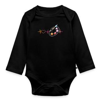 Malen Palette Pinsel Künstler Maler Geschenk - Baby Bio-Langarm-Body - Schwarz - Vorne