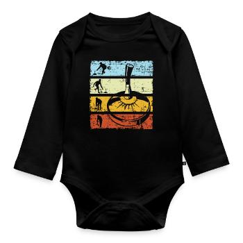 Stick shooting Stocksport Vintage Retro - Organic Longsleeve Baby Bodysuit - black - Front