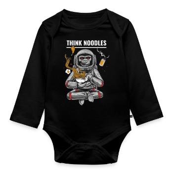 Nudeln - Baby Bio-Langarm-Body - Schwarz - Vorne