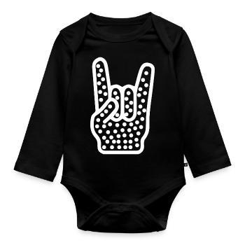 Rock and Roll Rock Music - Organic Longsleeve Baby Bodysuit - black - Front