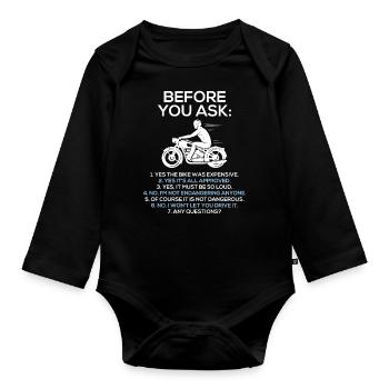 Before You Ask Motorcycle Rider Motorbike - Body Bébé bio manches longues - noir - Devant