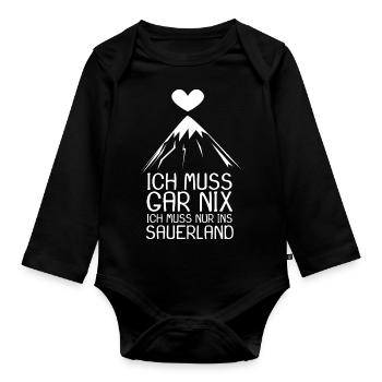 Sauerland Nordrhein-Westfalen - Baby Bio-Langarm-Body - Schwarz - Vorne