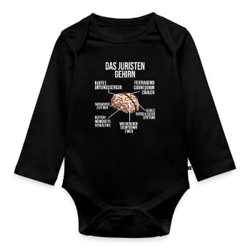 Juristen Gehirn Anwalt Jurist Richter - Baby Bio-Langarm-Body - Schwarz - Vorne